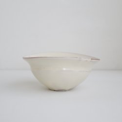 画像1: 荒賀文成：粉引馬たらい向付