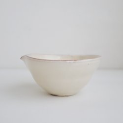 画像1: 荒賀文成：粉引片口小鉢タワミ