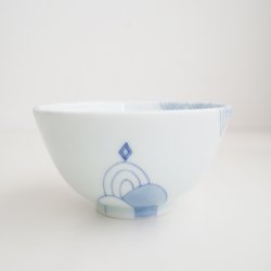 画像1: 出口ふゆひ：染付ご飯茶碗（d）