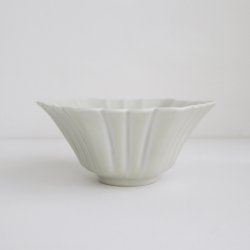 画像1: 土井善男：緑白釉6角輪花鉢