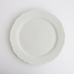 画像1: 土井善男：緑白釉6.5寸稜花皿