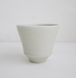 画像1: 土井善男：緑白釉カップ（切立）