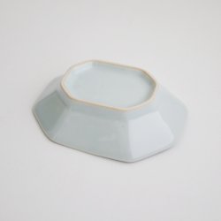 画像4: 土井善男：草花文イッチン8角板皿 白磁