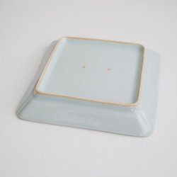 画像4: 土井善男：草花文イッチン四方板皿 白磁
