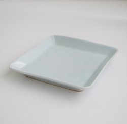 画像5: 土井善男：草花文イッチン四方板皿 白磁
