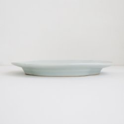 画像2: 土井善男：乳白釉木瓜板皿 中