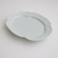画像5: 土井善男：乳白釉木瓜板皿 中