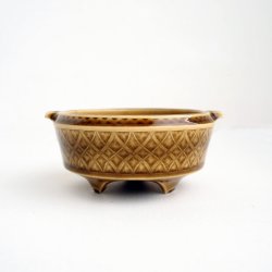 画像1: 増渕篤宥：黄釉釉象嵌香炉（火屋なし）