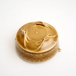 画像4: 増渕篤宥：黄釉釉象嵌香炉（火屋なし）