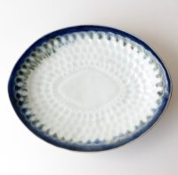 水谷和音：網レモンカレー皿 アイアンブルー