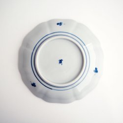 画像3: 萠窯：六寸輪花皿（染付牡丹唐草）