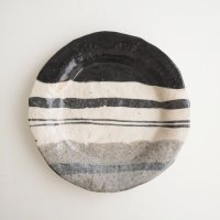 佐藤和次：黒をりべ7寸丸皿
