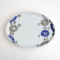 清水なお子：色絵(鉄)花唐草楕円皿