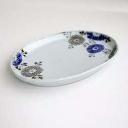 画像5: 清水なお子：色絵(鉄)花唐草楕円皿
