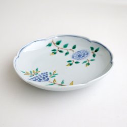 画像5: 清水なお子：色絵花唐草輪花文5.5寸リム皿