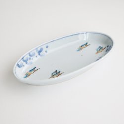 画像5: 清水なお子：色絵波に千鳥文楕円皿（小）
