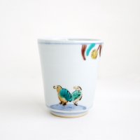 清水なお子：色絵粟鶉文湯呑み