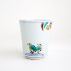 画像1: 清水なお子：色絵粟鶉文湯呑み