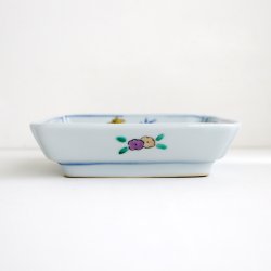 画像2: 清水 なお子：色絵鹿に草花文四方鉢