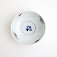 清水なお子：色絵桃に蝙蝠福字文小鉢