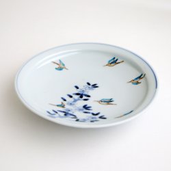 画像5: 清水なお子：色絵草花に鳥6寸皿