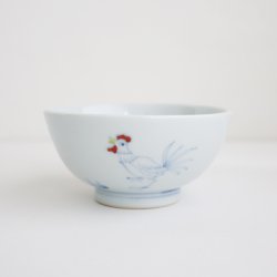 画像1: 清水なお子：色絵飯碗 鶏文