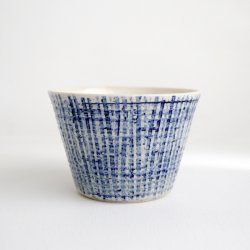 画像1: 添田ナオコ：ブルーチェックフリーカップblue