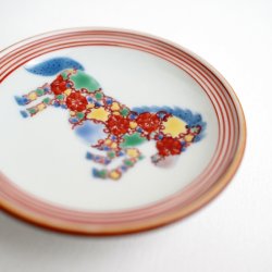 画像5: たなかふみえ：花詰牛縁付小皿（和紙箱付）