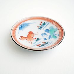 画像4: たなかふみえ：遊馬図縁付小皿（和紙箱付）