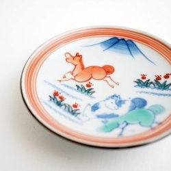 画像5: たなかふみえ：遊馬図縁付小皿（和紙箱付）