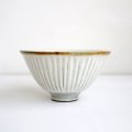 辻口康夫：月明釉丸しのぎ飯碗
