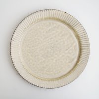 辻口康夫：灰マット釉9寸リム皿