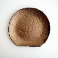 山本哲也：金彩釉石目半月皿