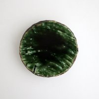 吉田学：織部縁鉄四寸台皿
