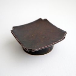 画像5: 吉川仁：窯変黒高麗四方高付 小（a）