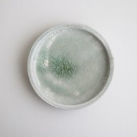 吉川仁：粉引五寸皿 フチ有（b）