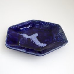 画像5: 吉川仁：藍彩六角皿（c）