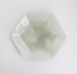 画像1: 吉川仁：粉引六角皿（a）